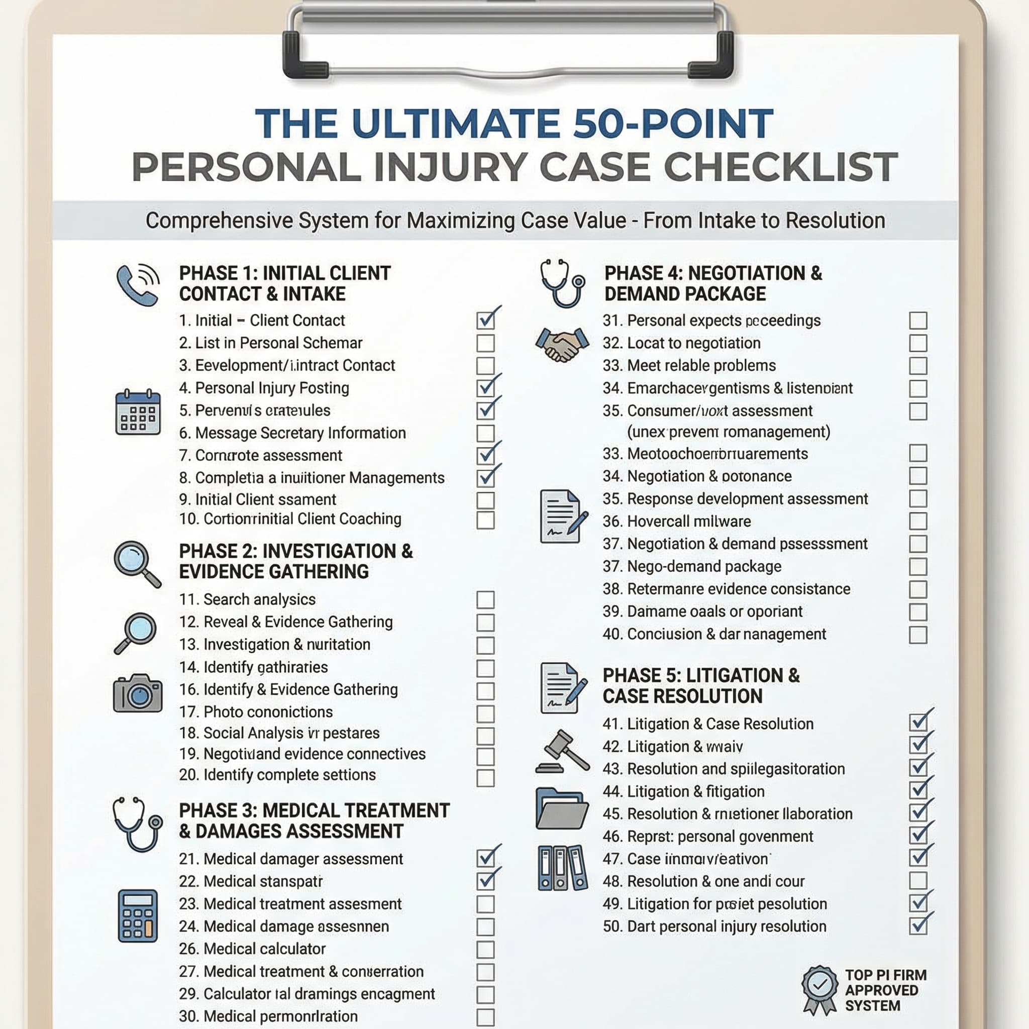 The Ultimate 50-Point Personal Injury Case Checklist