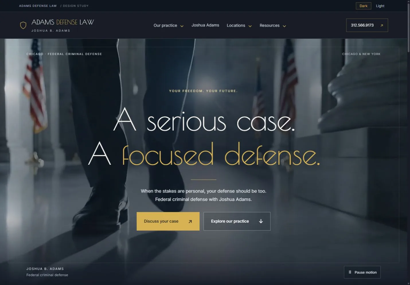 Chicago Criminal Lawyers actual desktop website screenshot