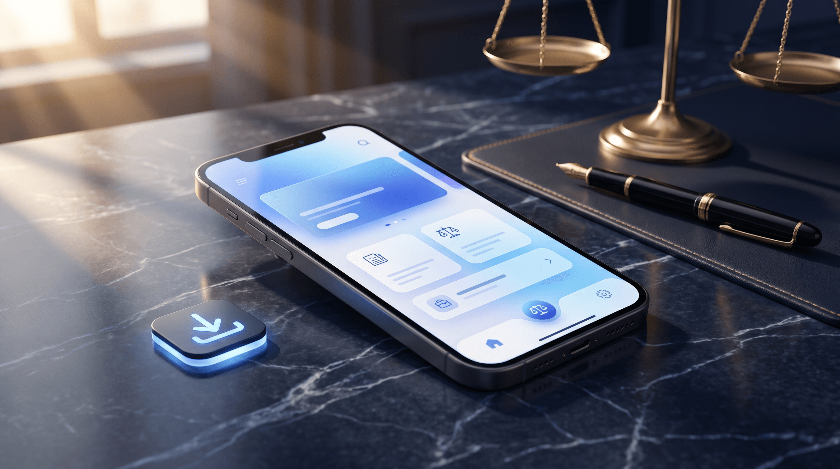 Premium branded mobile app experience for a law firm